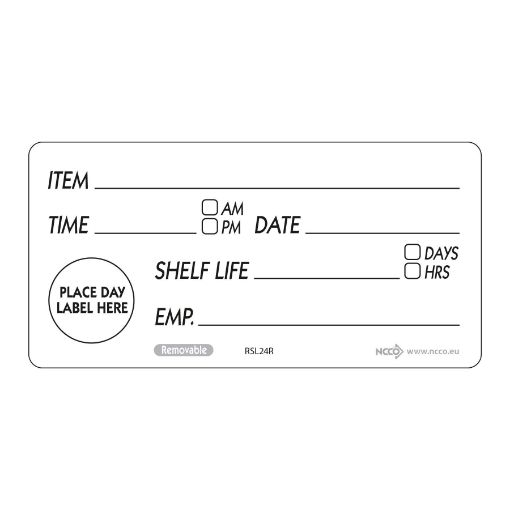 50mm (2″) English Removable Shelf Life Label