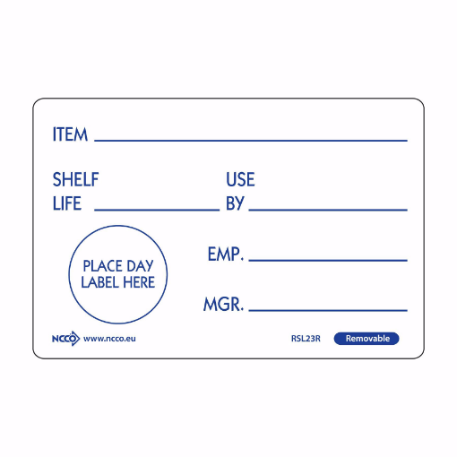 Picture of 50mm x 75mm (2" x 3") English Removable Item Date Use By Day Label