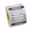 Picture of 50mm (2″) Trilingual Item, Date, Use By Removable Labels - Sunday