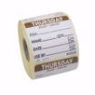 Picture of 50mm (2″) Trilingual Item, Date, Use By Removable Labels - Thursday