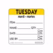 Picture of 50mm (2″) Trilingual Item, Date, Use By Removable Labels - Tuesday