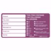 Picture of 50mm x 100mm (2" x 4") English Removable Allergen Product Date, Use By Label