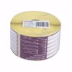 Picture of 50mm x 100mm (2" x 4") English Removable Allergen Product Date, Use By Label