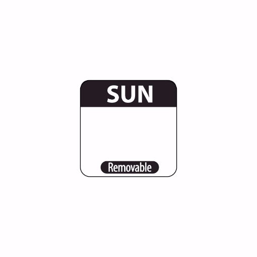 Picture of 19mm (.75") English Removable Labels - Sunday