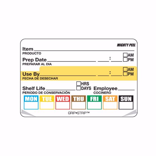 Picture of 50mm (2") DuraPeel Item-Date-Use By Shelf Life Label