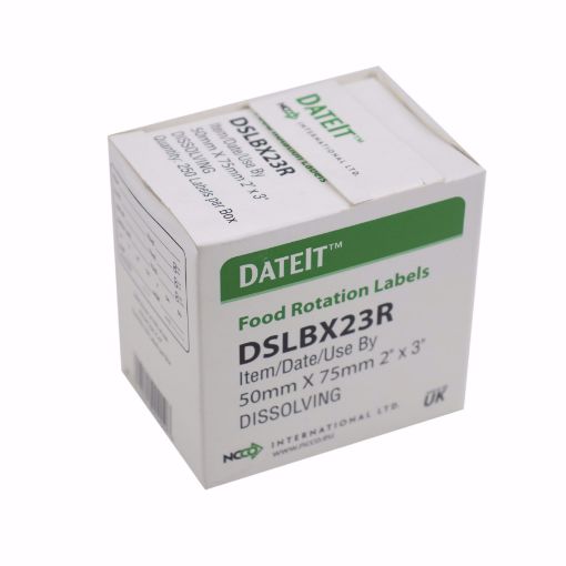 Picture of 50mm (2") English Dissolving Shelf Life Label