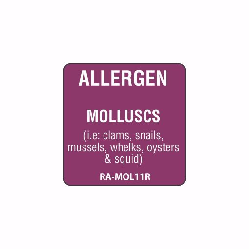 Picture of 25mm (1") English Removable Individual Allergen Series Labels - Molluscs