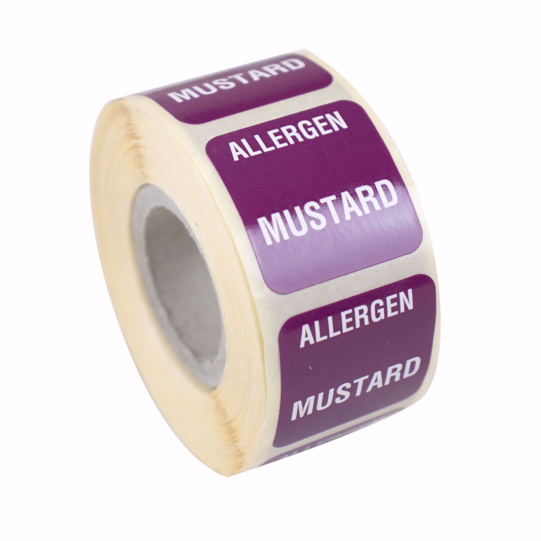 NCCO International Limited. 25mm (1") English Removable Individual Allergen Series Labels Mustard