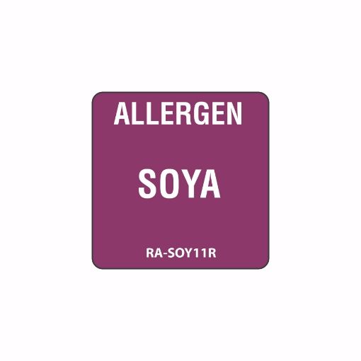 Picture of 25mm (1") English Removable Individual Allergen Series Labels - Soya