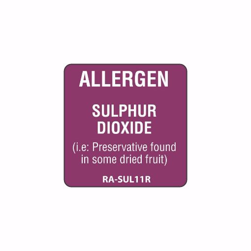 Picture of 25mm (1") English Removable Individual Allergen Series Labels - Sulphur Dioxide