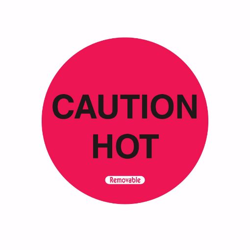 Picture of 50mm (2") English Removable Caution Hot Label