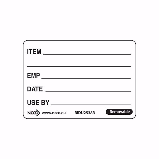 Picture of 25mm (1") English Removable Use By Label - RIDU2538R
