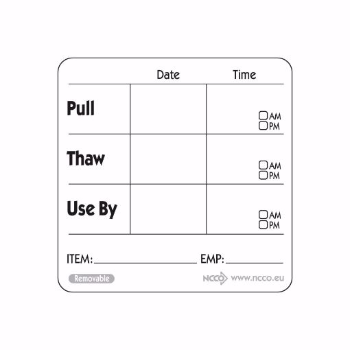 Picture of 50mm (2") Removable Pull Thaw Use By Label