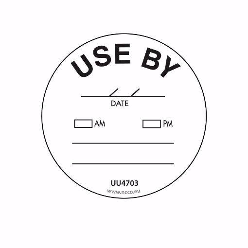 Picture of 50mm (2") English Removable Use By Label - UU4703