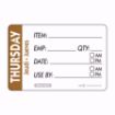 Picture of 50mm (2") Trilingual Item-Date-Use By Removable Label - Thursday