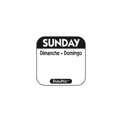 Picture of 25mm (1") Trilingual DuraPeel Labels - Sunday