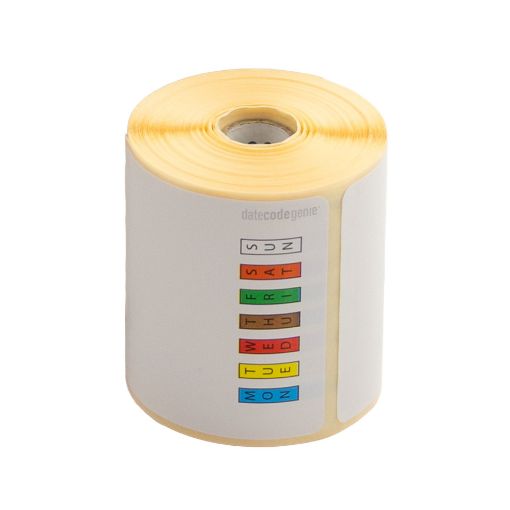 Picture of DateCodeGenie Mini Labels - Removable 50mm x 50mm (2"x2") Colour Coded